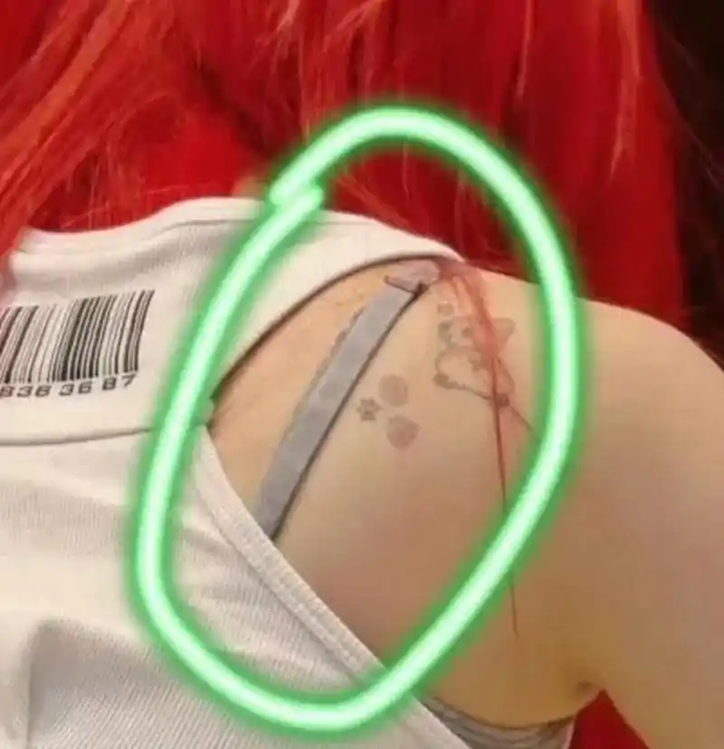 没想到宋雨琦的后背上,居然有一个小"柯基"的纹身!