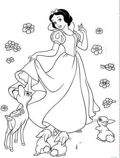 迪士尼卡通人物白雪公主简笔画图片卡通动漫简笔画