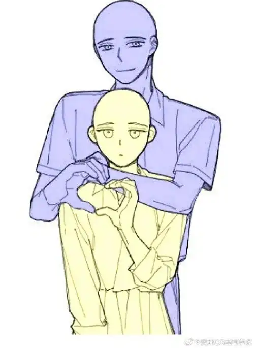 绘画超话#绘画参考##绘画素材#cp向双人互动参考