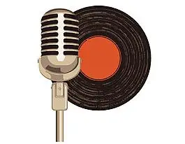 卡通麦克风唱片矢量元素