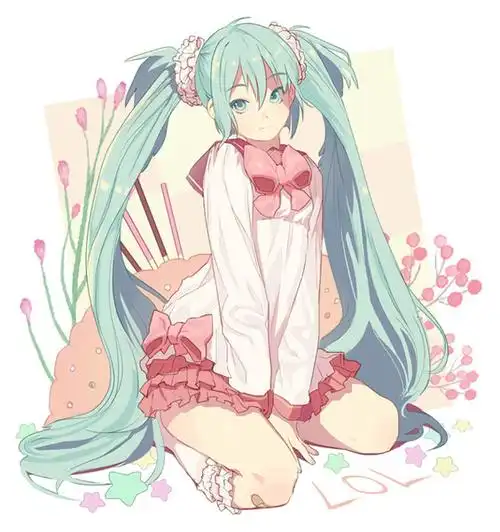 二次元 插画 少女 头像 原创 壁纸 初音未来 vocaloid 水手服 双马尾