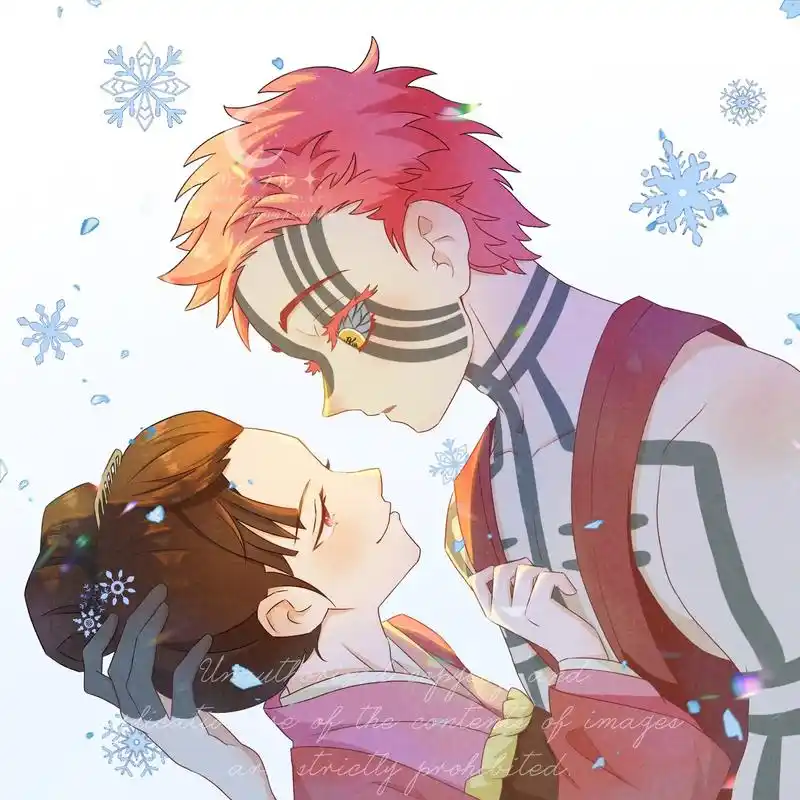 猗窝座和恋雪.#画画 #鬼灭之刃 #猗窝座 #恋雪 #情侣头 - 抖音